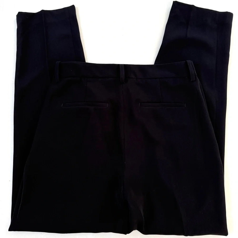 Vince Black High Rise Pleated Straight Leg Trousers 8